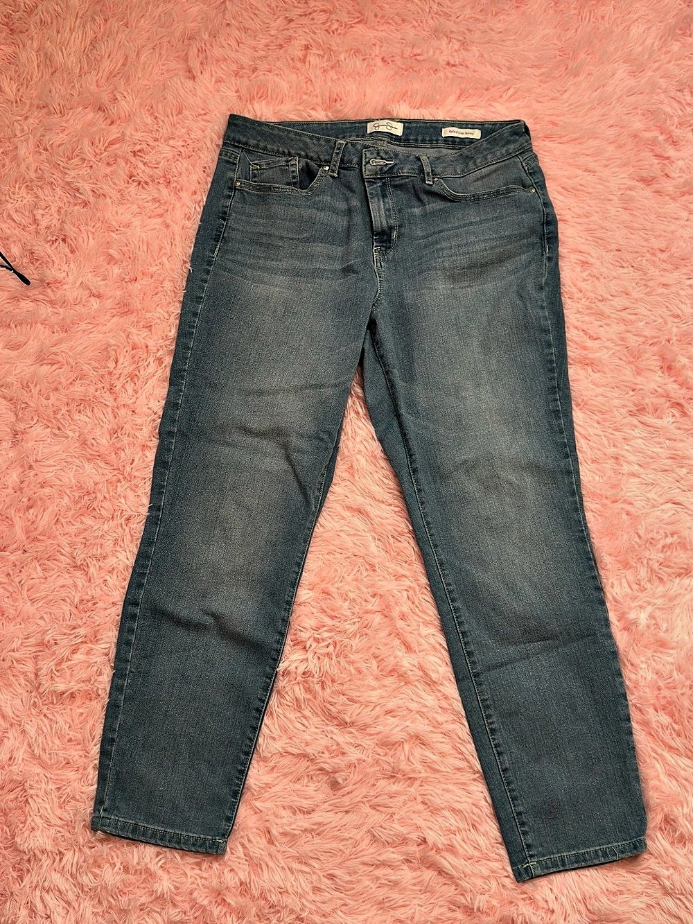 Jessica Simpson Rolled Crop Skinny Jeans Blue Waist 14/32 - Picture 2 of 5